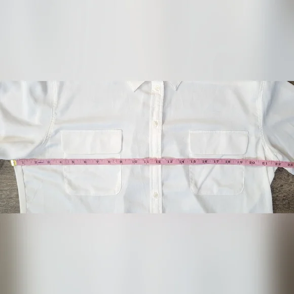 Boston Proper Button Up Blouse Women's 16 Cream Lightweight Oversized NWOT - Picture 8 of 10